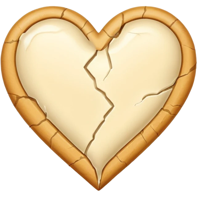 Broken cream heart emoji