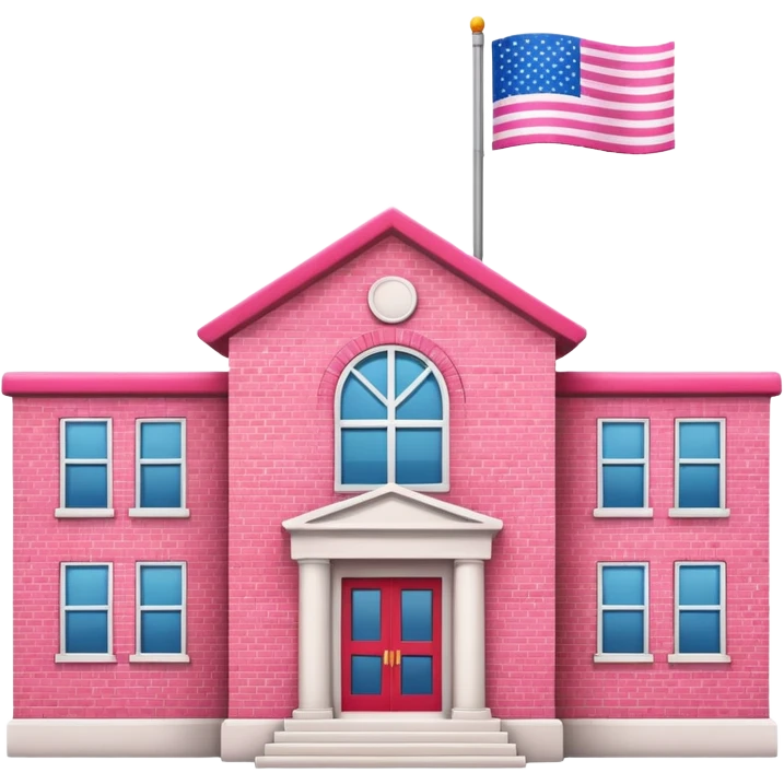 pink school with american flag emoji
