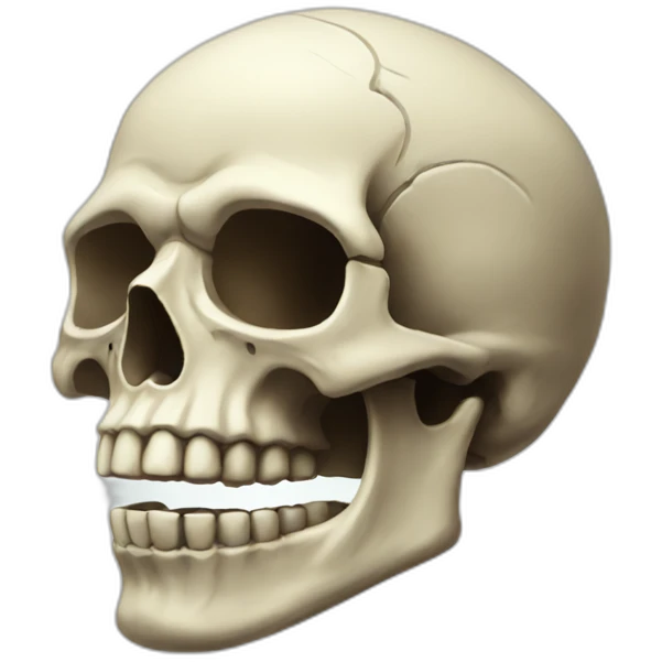A skull whistling emoji