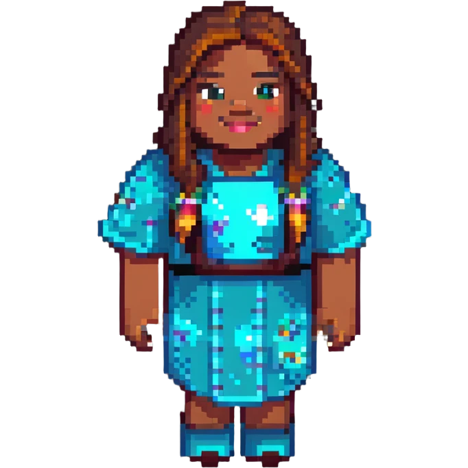 Nicole Byer as a Minecraft character emoji
