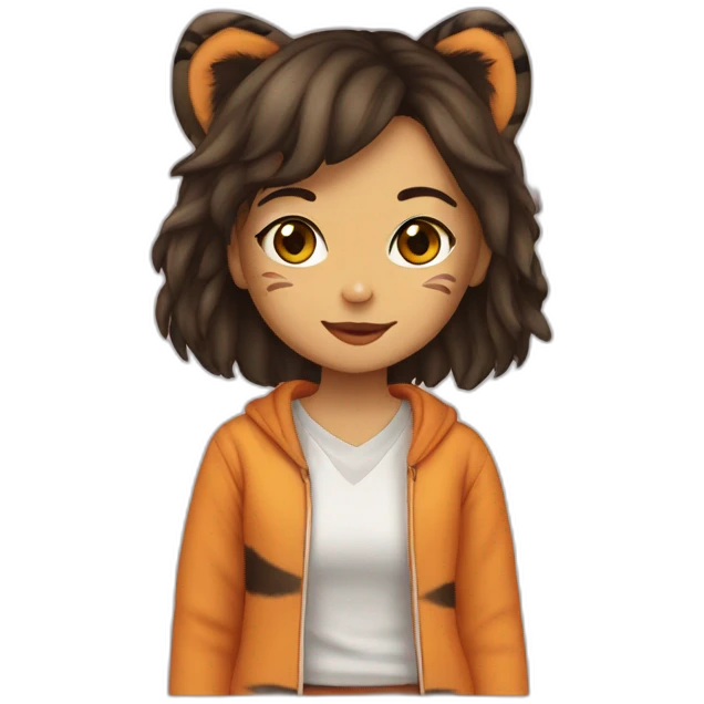 Kaya（Japanese Girl） A tiger next door  emoji