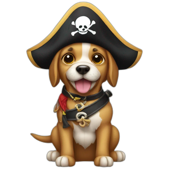 Dog with a pirate flag emoji