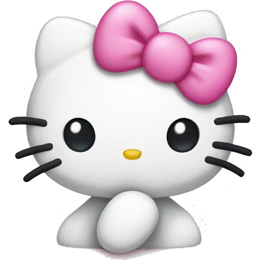 hello kitty with pink bow and pink bubble around her  emoji