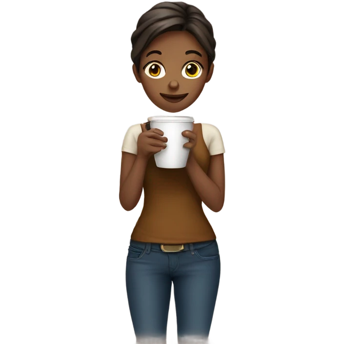 girl drinking coffee emoji