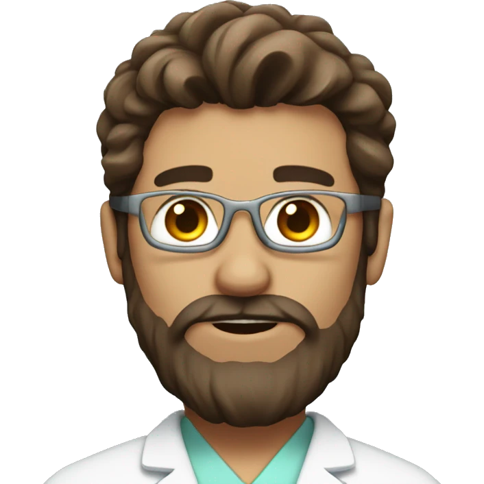 Surgeon with brown hair and big beard emoji