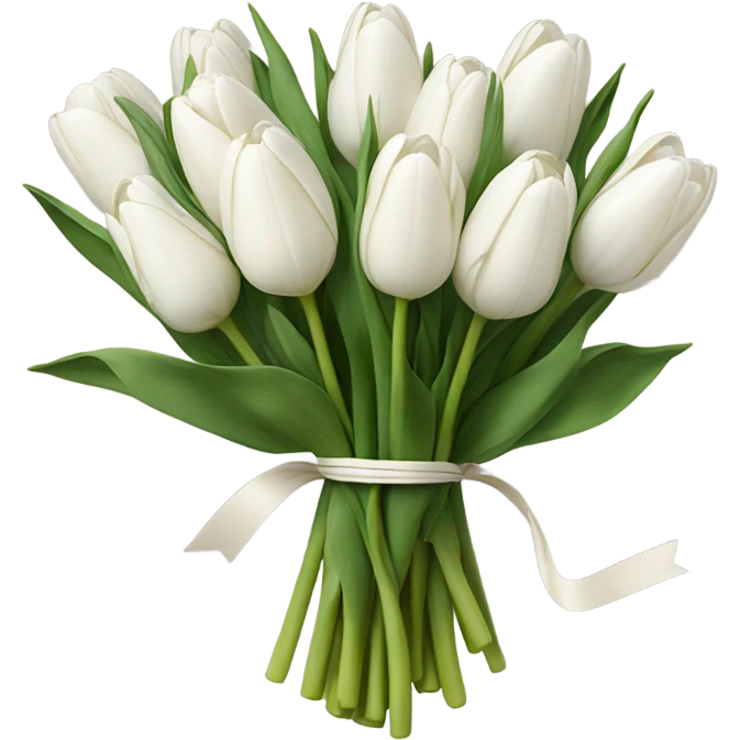 white tulip bouquet  emoji