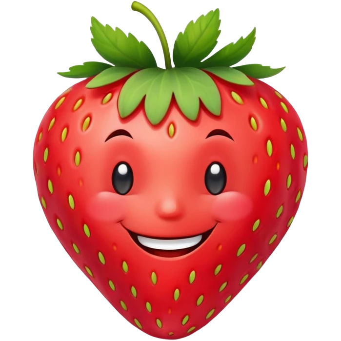 Strawberry with stickers on its face emoji