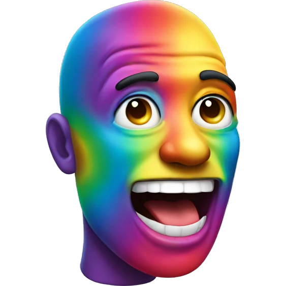 rainbow man with tongue out emoji