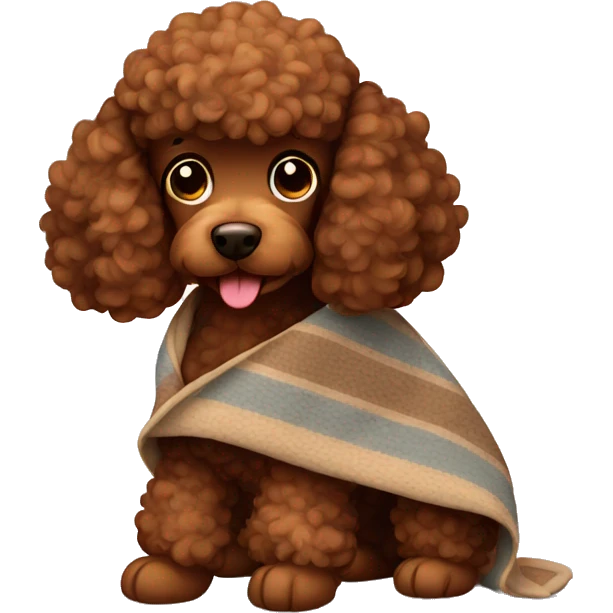 brown poodle with a blanket emoji