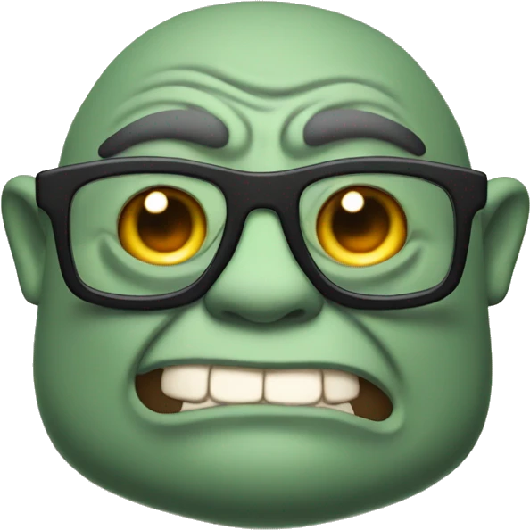 ogre with joke glasses & joke moustache  emoji