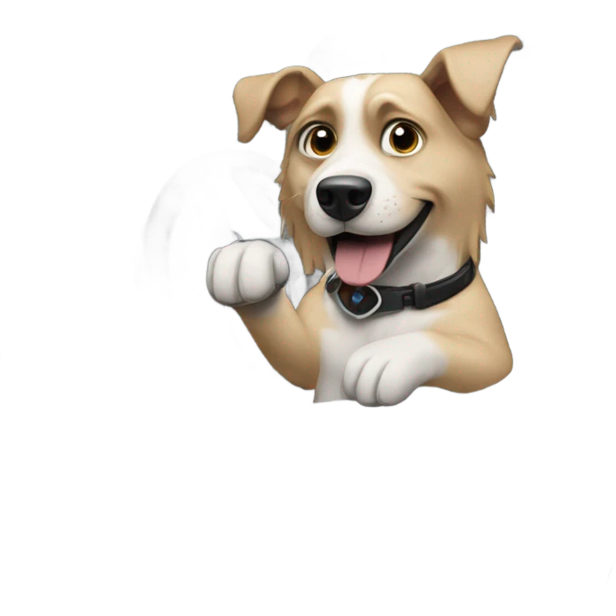 Dog driving a bmw emoji