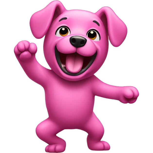 Pink dog dancing emoji