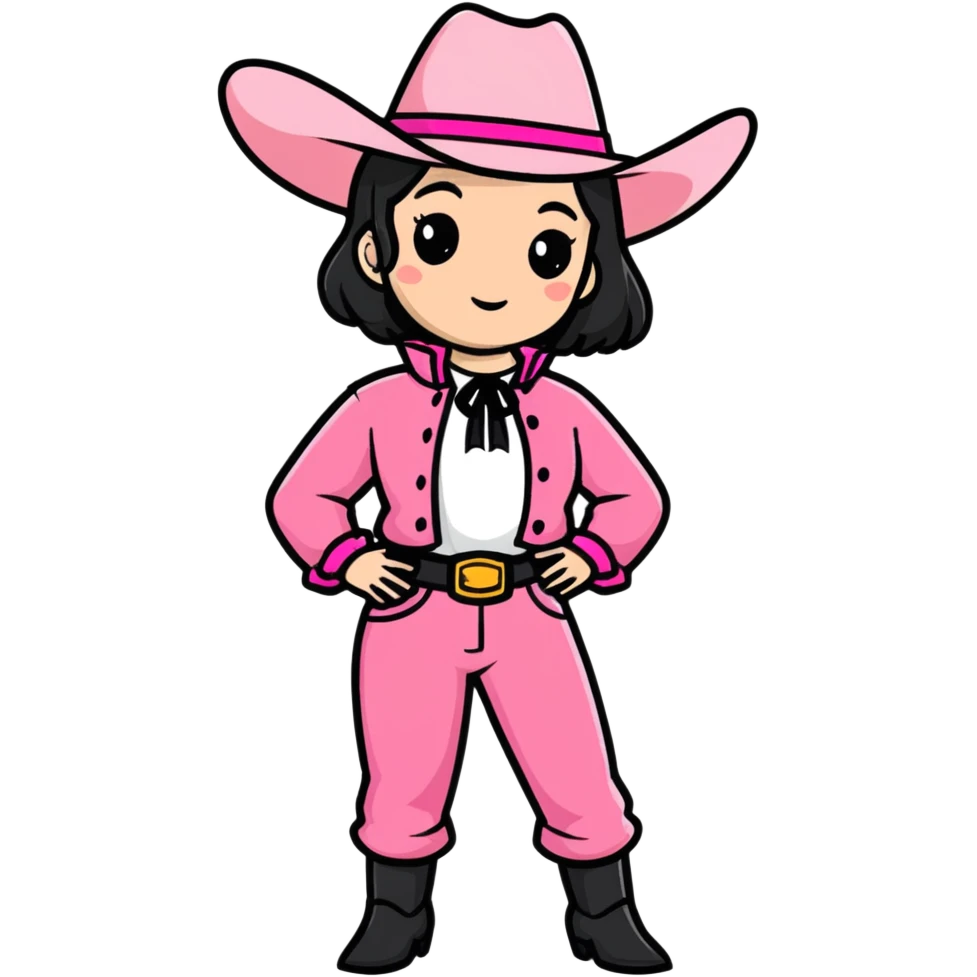 Vaquera rosa emoji