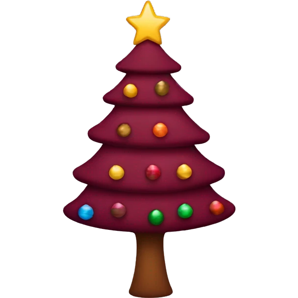 Maroon christmas tree emoji