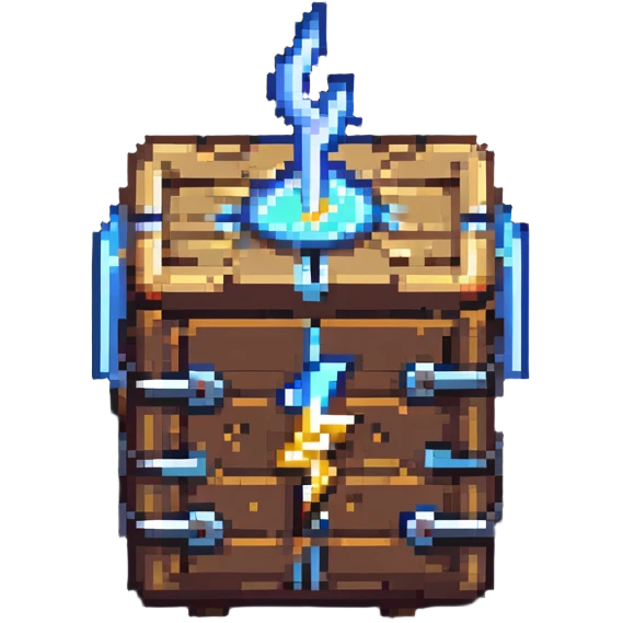 2d power up crate with lightning bolt emoji