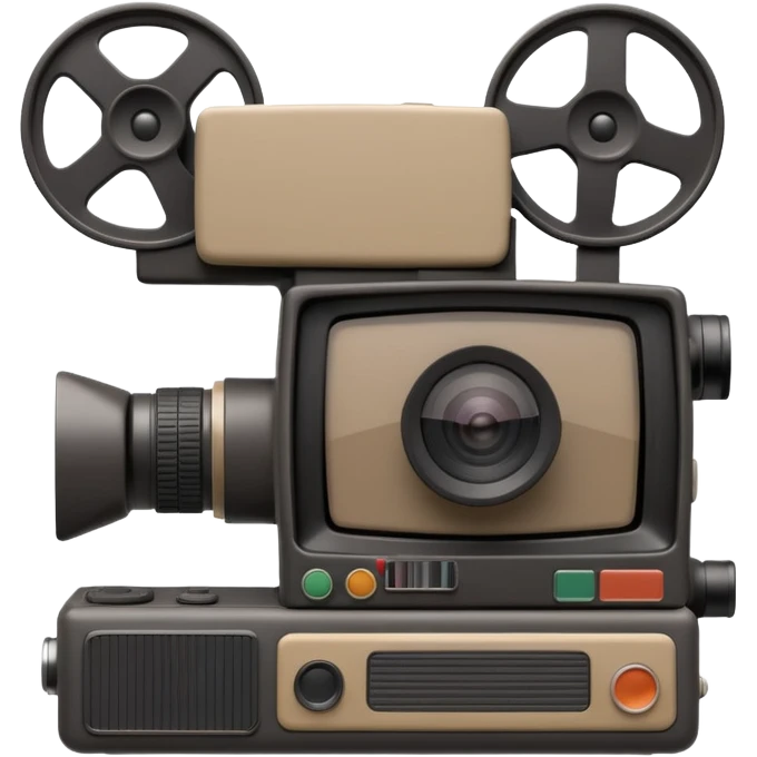 3d icon of a retro VHS camcorder, front view, soft clay style, dark purple background, no text, simple clean design emoji