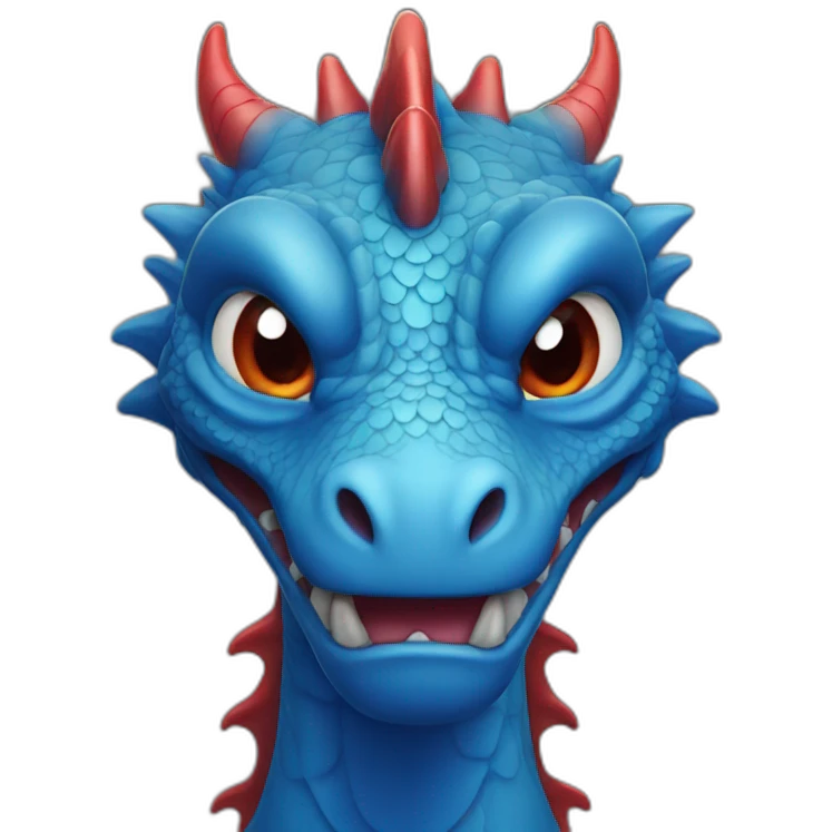 face red dragon with blue eyes emoji