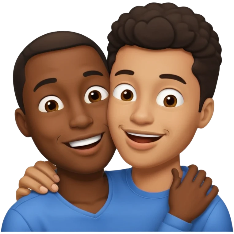 Black man kissing emoji