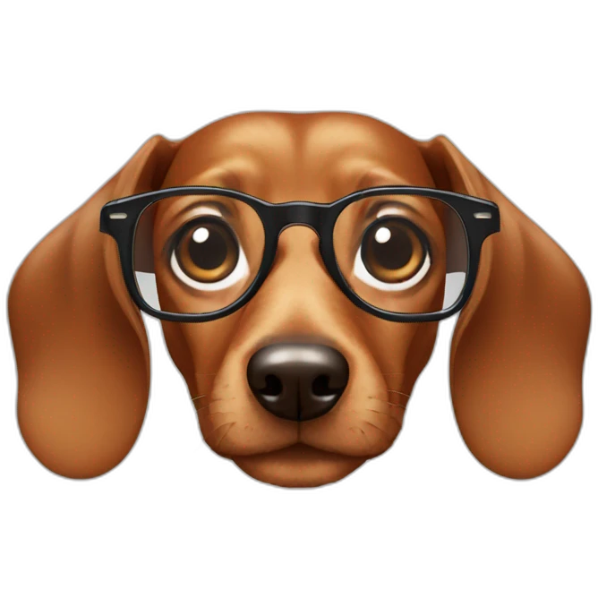 dachshund with glasses emoji