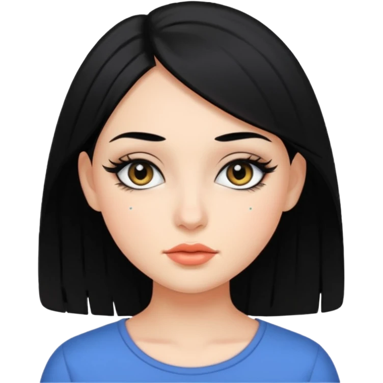 Eyeliner girl black hair emoji