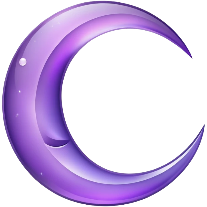 Purple crystal crescent moon emoji