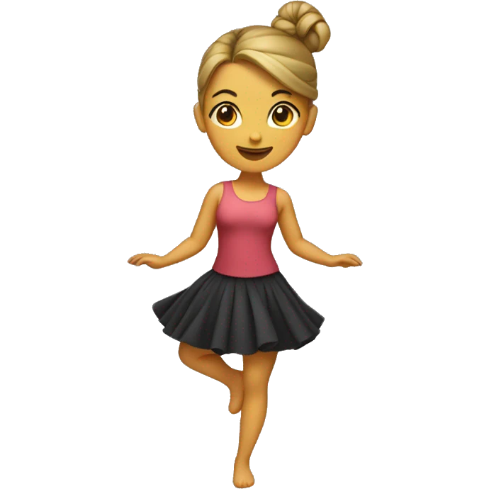 Dancing girl with a bun in  emoji