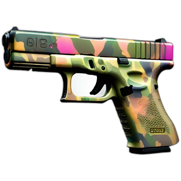 Glock 18 Heavily customized With colorful camo emoji
