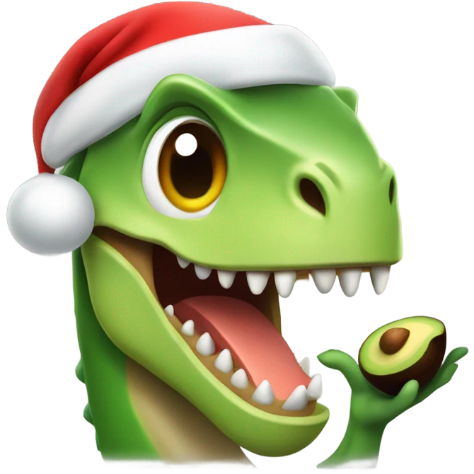 Dinosaur avocado Santa emoji