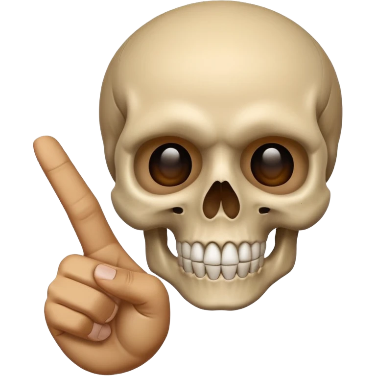Skull emoji pointing with hand to the right at something emoji