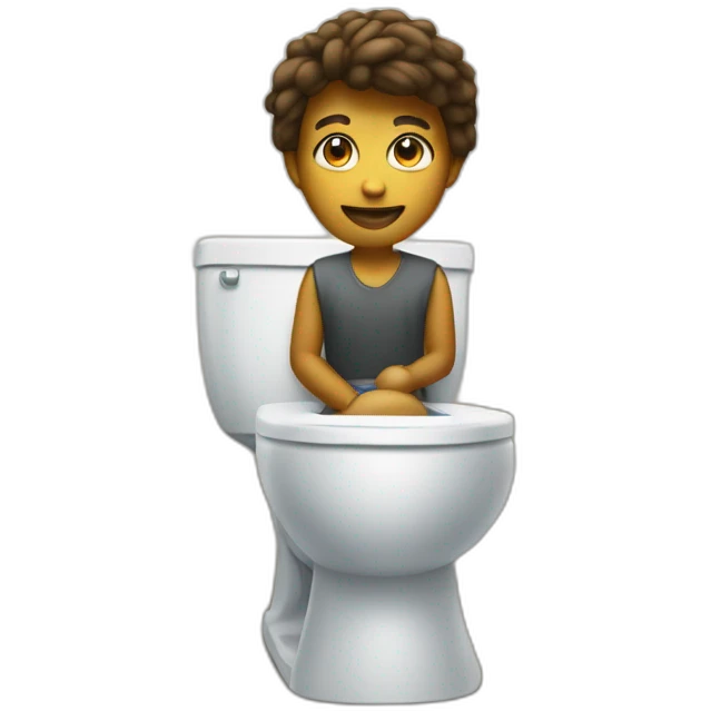 Human at toilets with sprite emoji