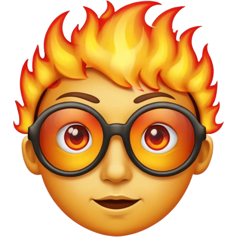 Can you make a side eye emoji with fire glasses  emoji
