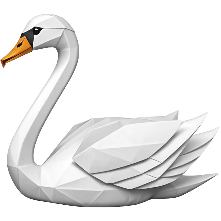 Origami swan only white. emoji