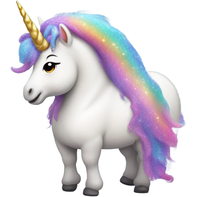 Fat sparkly unicorn  emoji