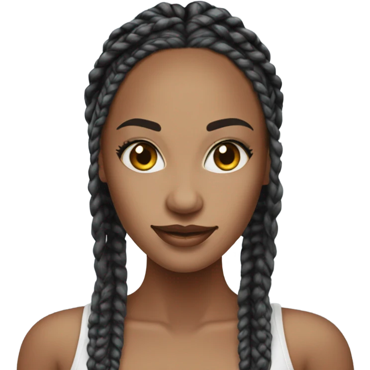 pretty woman with black box braids emoji