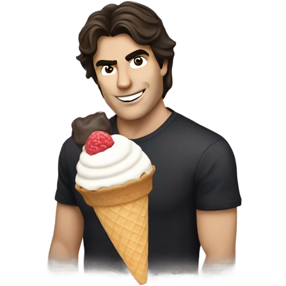 Damon Salvatore from The Vampire Diaries with an ice cream  emoji