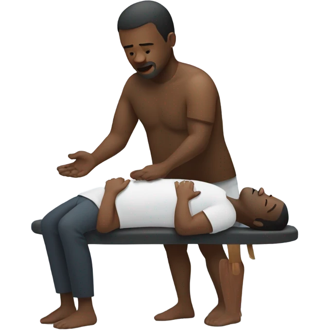 Black man getting a massage emoji