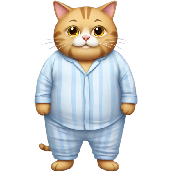 Fat cat in pajamas  emoji