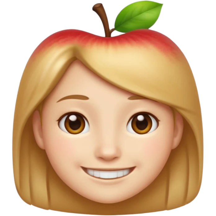 Hauru smiling as an apple style emoji emoji
