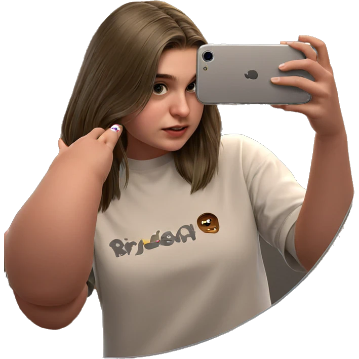 girl taking mirror selfie emoji
