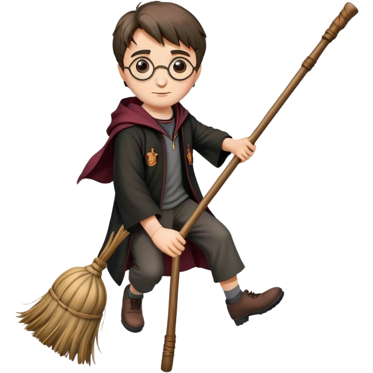 Harry potter riding a broom emoji