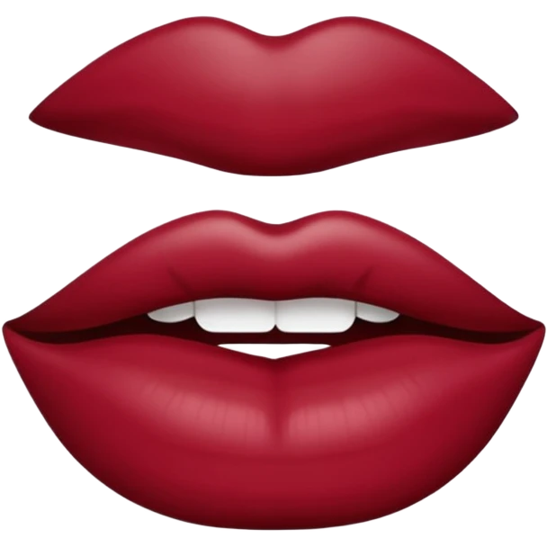 burgundy red lips print emoji
