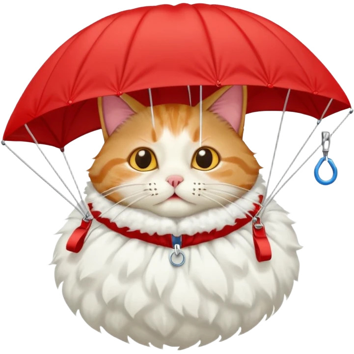 runny nose cat with red parachute emoji