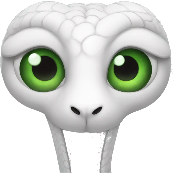 white snake with green eyes emoji