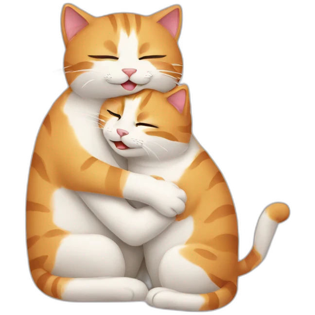 cat huggin another cat emoji