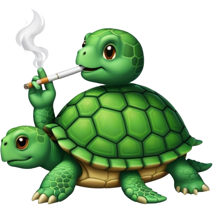 Turtle smoking weed emoji