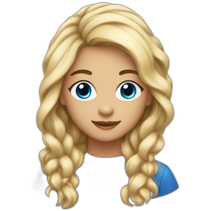 fille cheveux bleus emoji