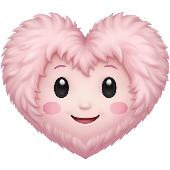 pastel pink heart with a cute face emoji