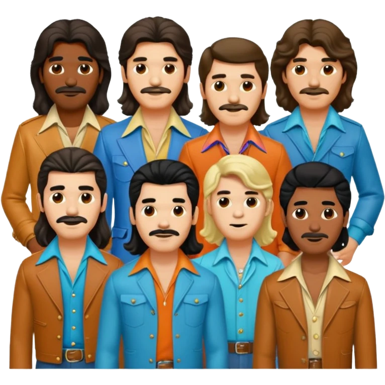 70s 80s men with long hair style  emoji