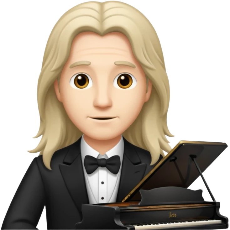 a long haired pianist emoji