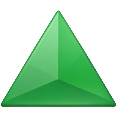 green upward-pointing triangle, exactly like the red triangle emoji 🔺 but green instead of red emoji